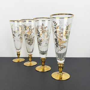 1950s gold leaf champagne flute