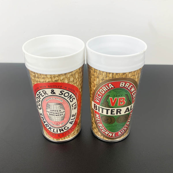 Rare Australian beer advertising insulated tumbler - Set of 2