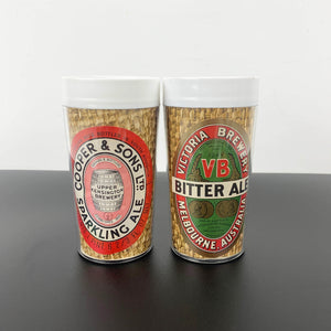 Rare Australian beer advertising insulated tumbler Steditemp - Set of 2