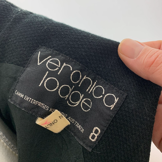 Veronica Lodge fabric dress label