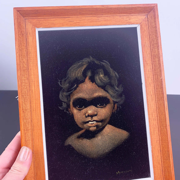 Colin Noel Chandler 'Murrawin' rare original Aboriginal oil on velvet artwork