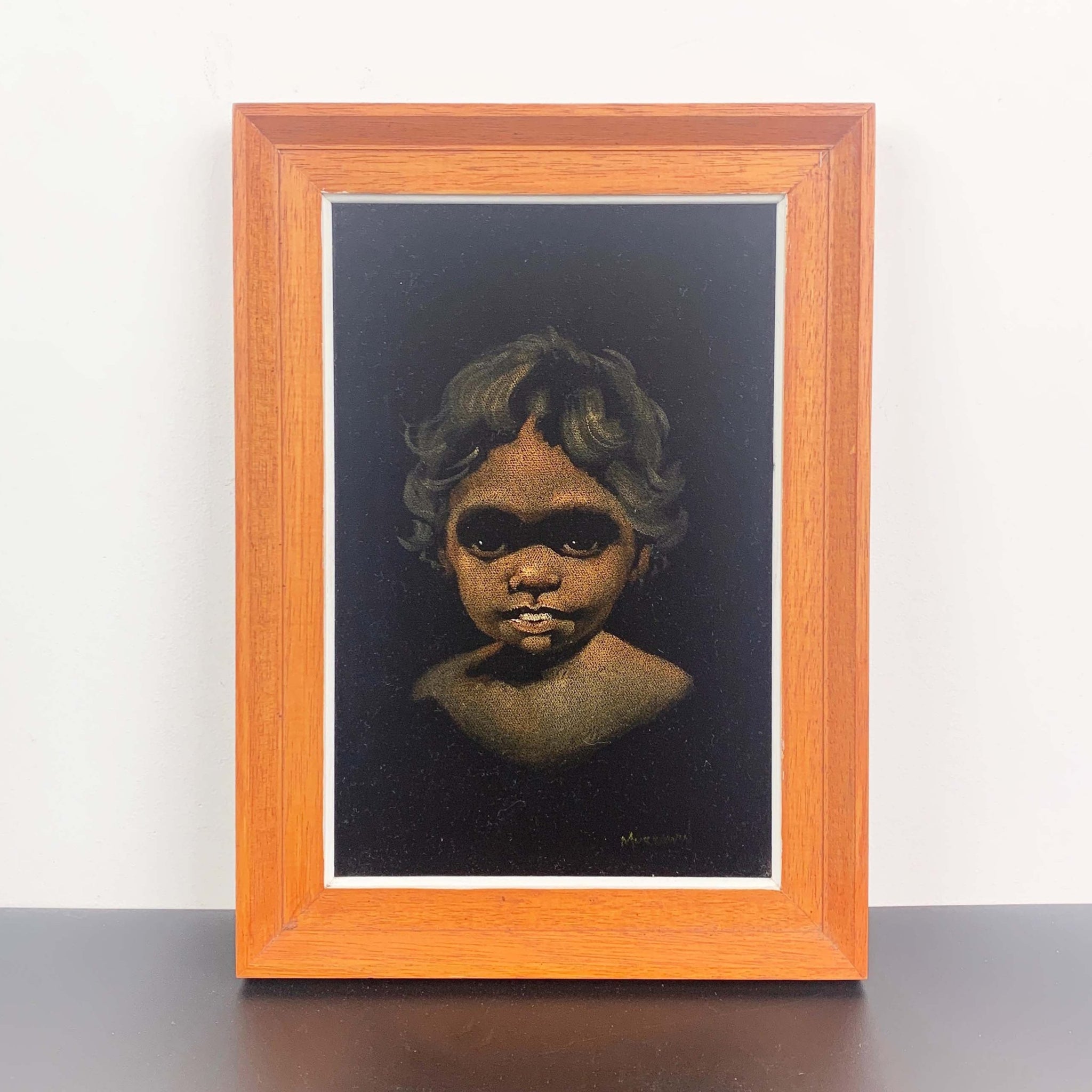 Colin Noel Chandler 'Murrawin' rare original Aboriginal oil on velvet artwork