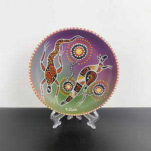 Hand painted Aboriginal terracotta plate