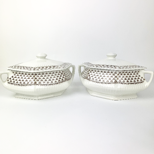 Adams Ironstone 'Sharon' vegetable tureen pair