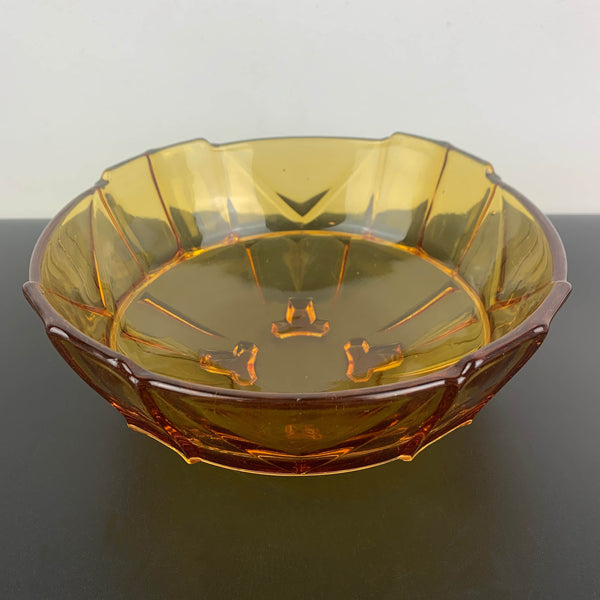 Stolzle art deco amber glass bowl