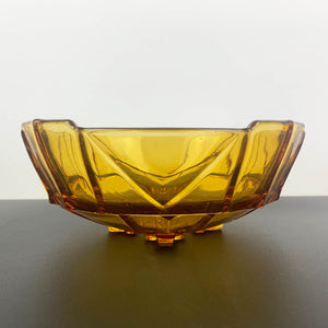 Stolzle art deco amber glass bowl