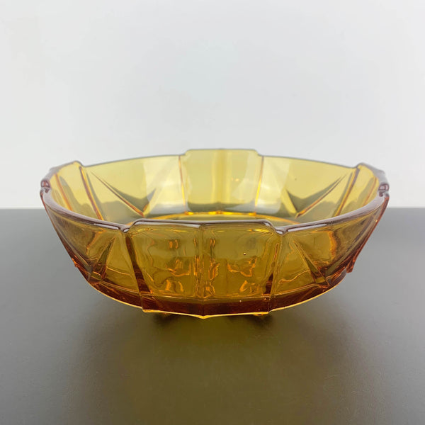 Stolzle art deco amber glass bowl