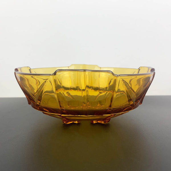 Stolzle art deco amber glass bowl