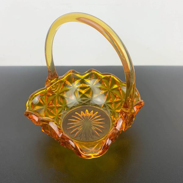 Indiana Glass 'Monticello' amber glass basket