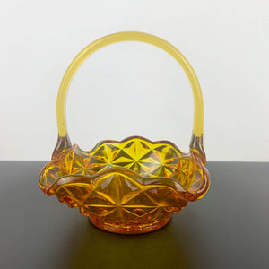 Indiana Glass 'Monticello' amber glass basket