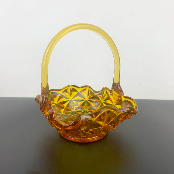 Indiana Glass 'Monticello' amber glass basket