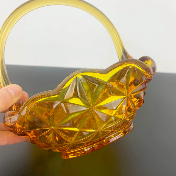 Indiana Glass 'Monticello' amber glass basket