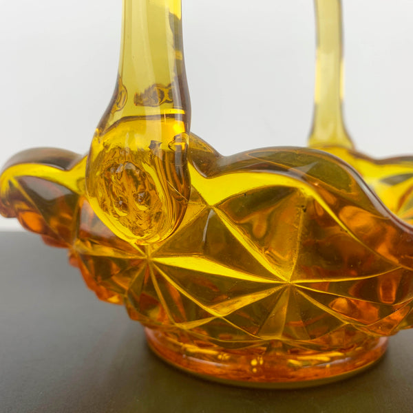 Indiana Glass 'Monticello' amber glass basket