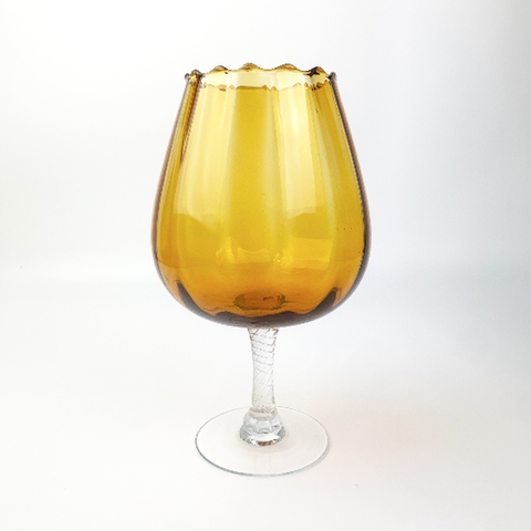 Oversize amber brandy balloon art glass