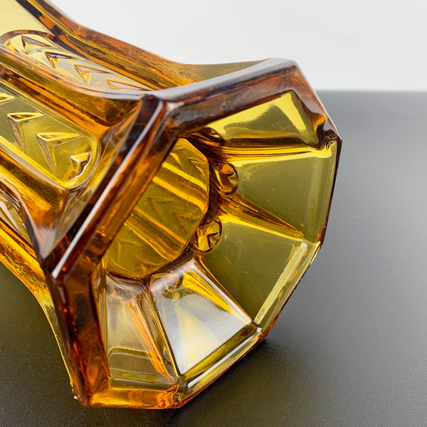 Crown Glass art deco amber glass vase