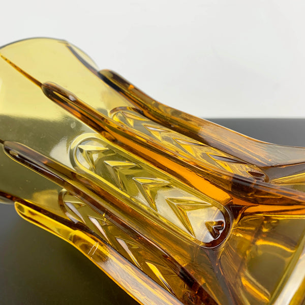 Crown Glass art deco amber glass vase