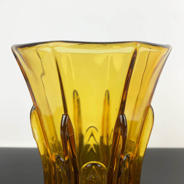 Crown Glass art deco amber glass vase