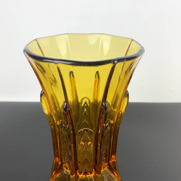 Crown Glass art deco amber glass vase