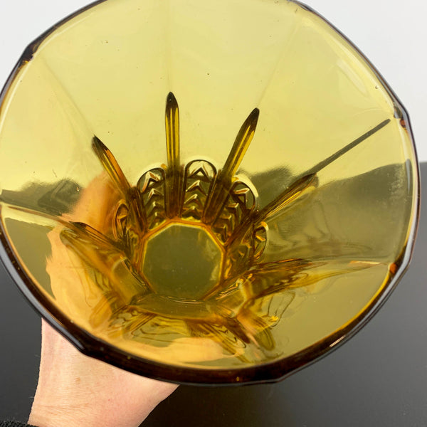 Crown Glass art deco amber glass vase