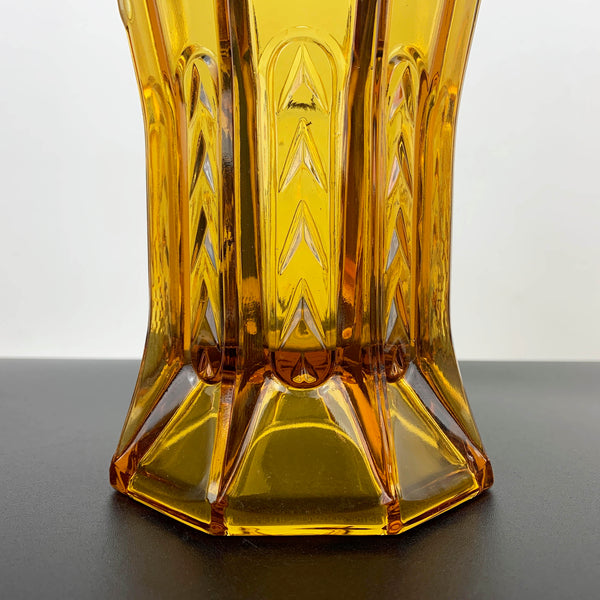 Crown Glass art deco amber glass vase