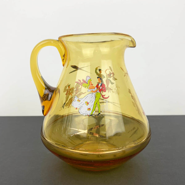 Flamenco dancer amber glass jug rear