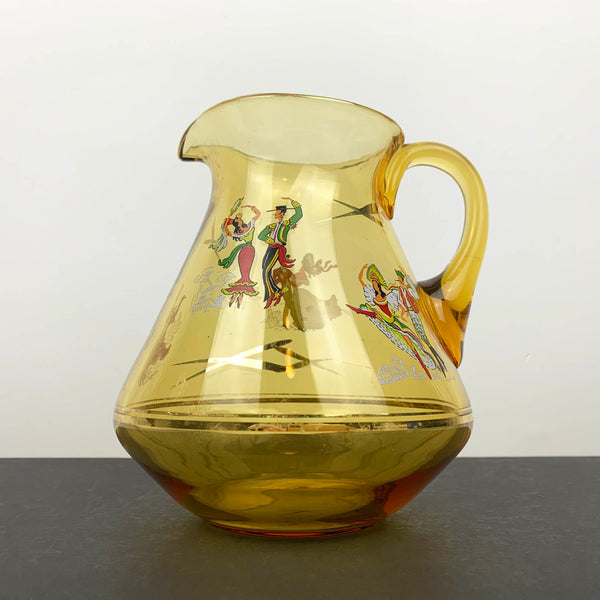 Spanish amber glass jug