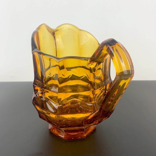 Art deco amber glass water and juice pitcher