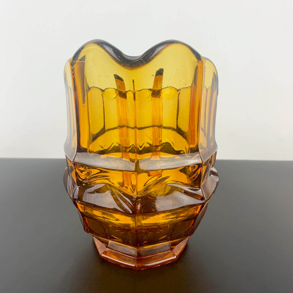 Art deco amber glass water and juice pitcher