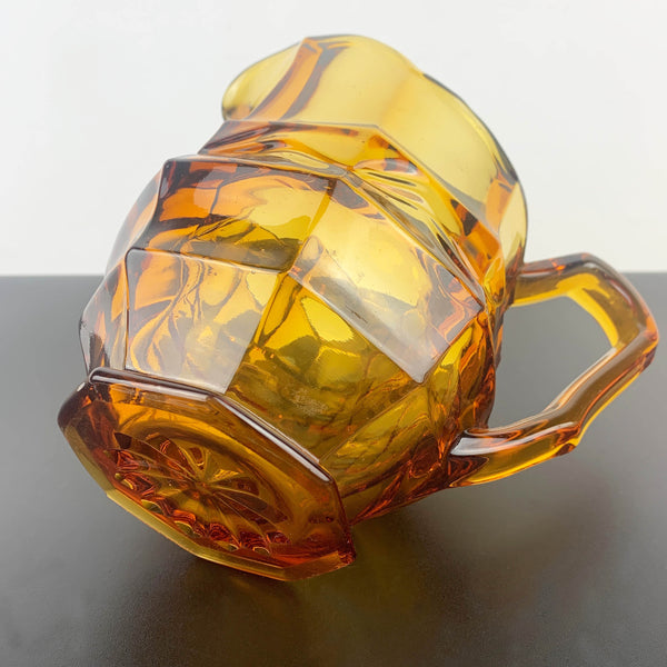 Art deco amber glass water and juice pitcher