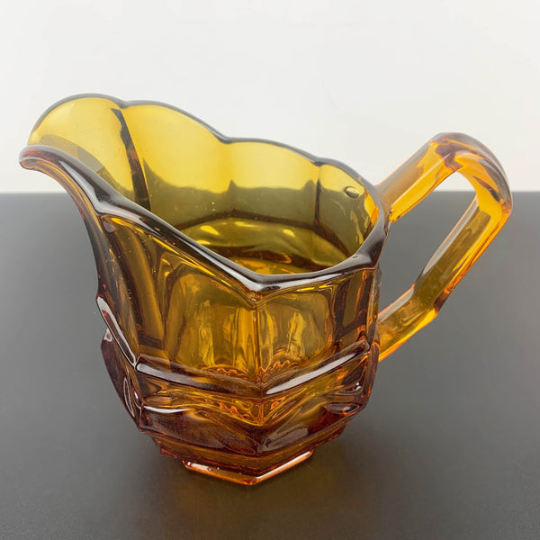 Art deco amber glass water and juice pitcher