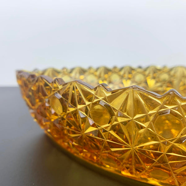 Gillinder & Sons rare amber glass triangle bowl