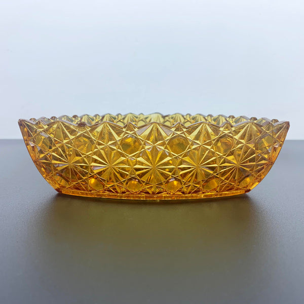 Gillinder & Sons rare amber glass triangle bowl