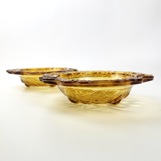 1960's amber glass mini bowls for trinkets