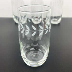 Anchor Hocking Laurel grey etched water glass