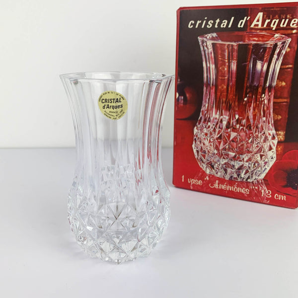 Cristal D'Arques France diamond detail crystal vase