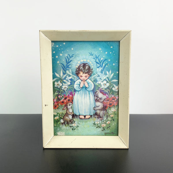 Peg Maltby vintage framed angel picture