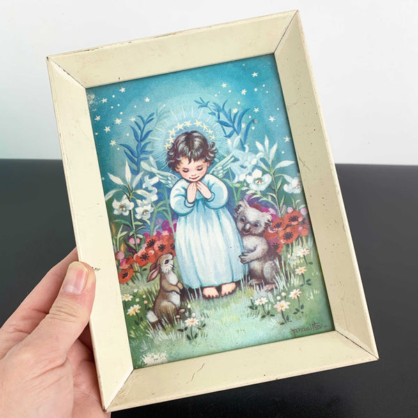 Peg Maltby vintage framed angel picture