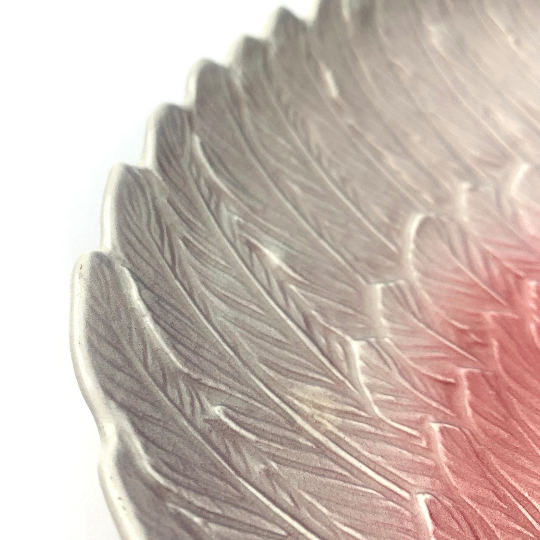 Angel Wing Dish with grey feather detail