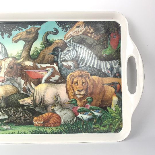 G Cook animal artwork on 1990's tray