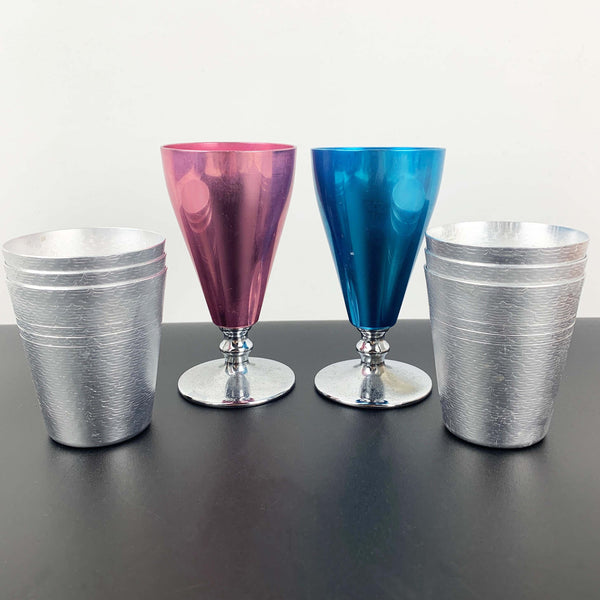 1960's anodised drinkware - Set of 8