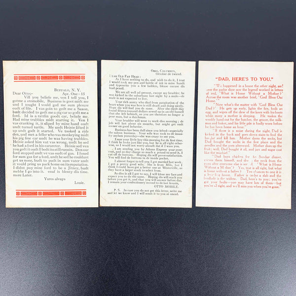 Early 1900s postcard collection of quotes, poems and letters - Set of 10