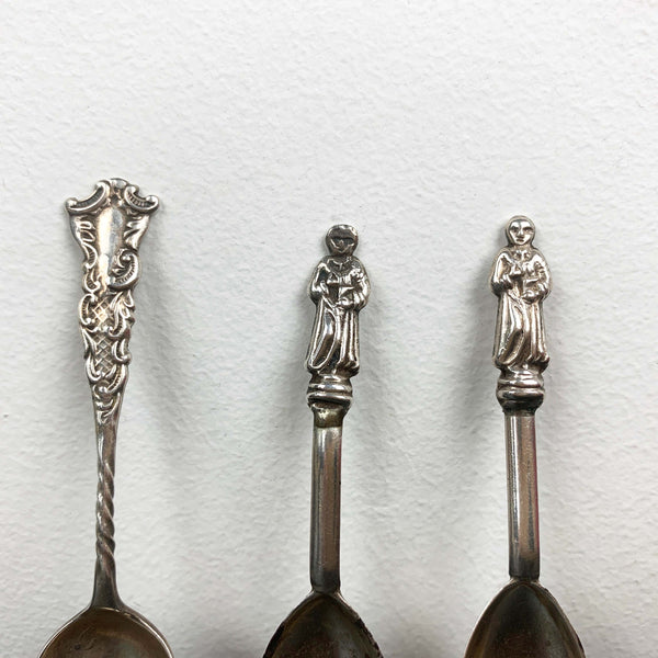 Antique sterling silver salt and condiment spoons - Set of 3