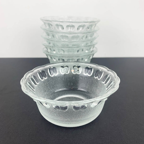 Frosted glass apple rim bowl set