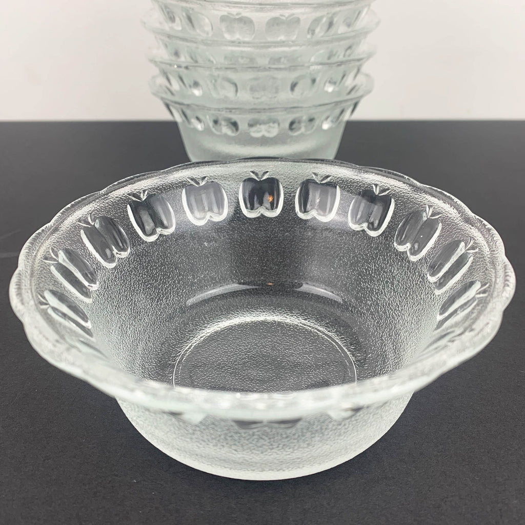 Frosted glass apple rim bowl set – Feature Furniture & Vintage