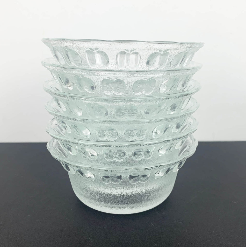 Frosted glass apple rim bowl set – Feature Furniture & Vintage