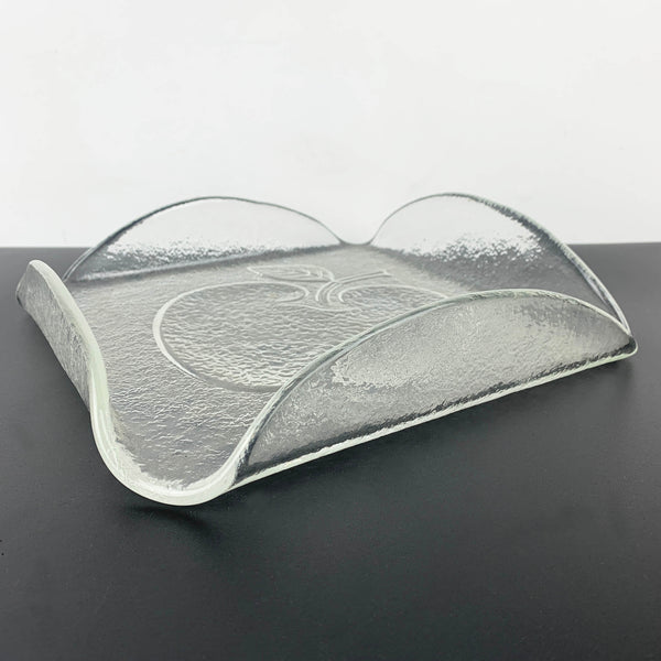 Apple square glass serving tray