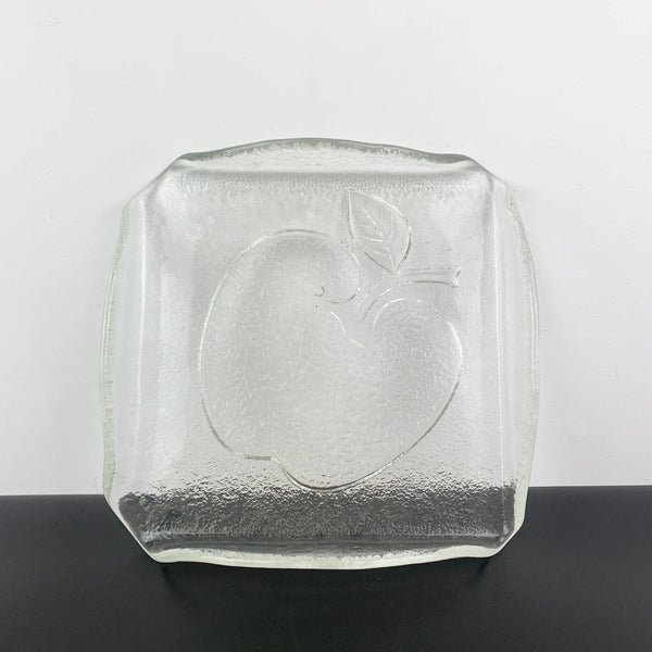 Apple square glass serving tray