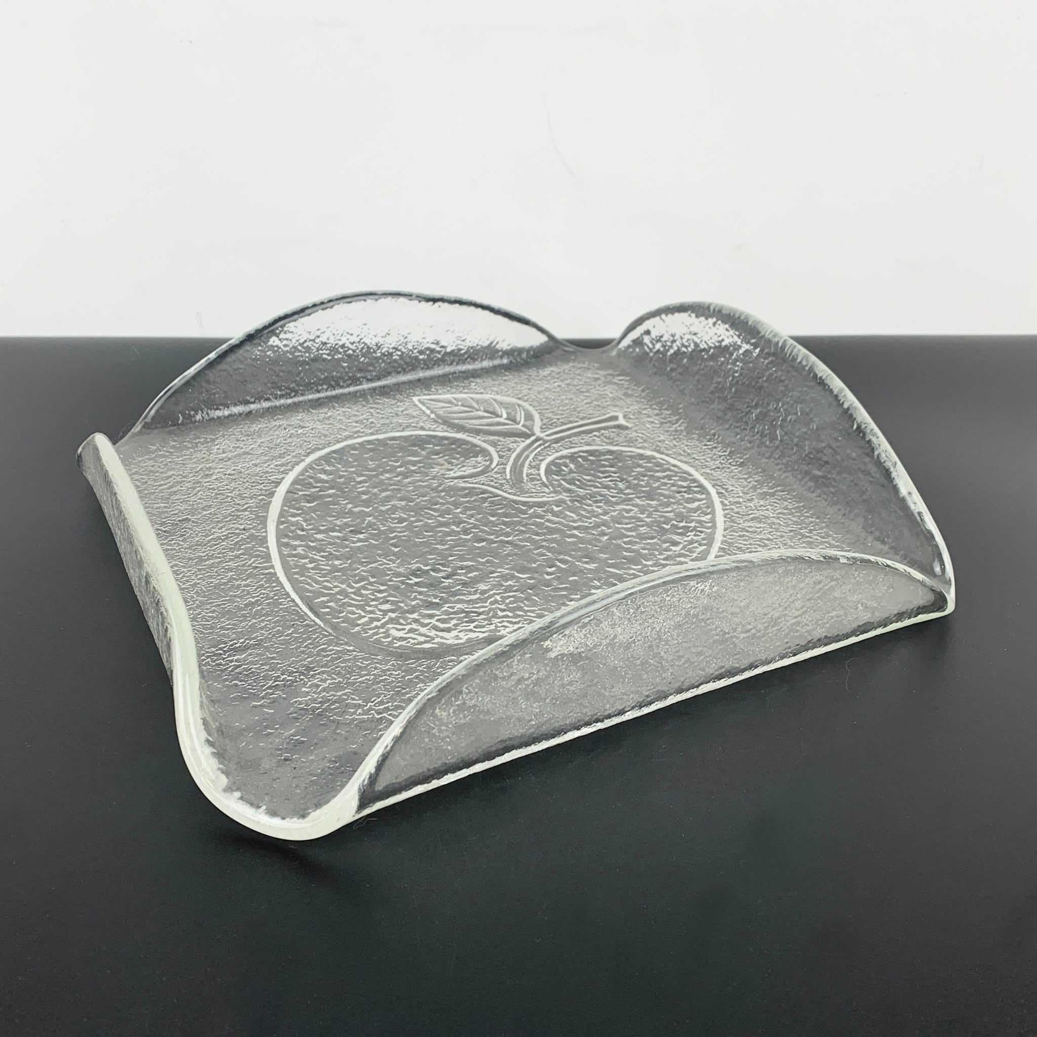 Apple square glass serving tray