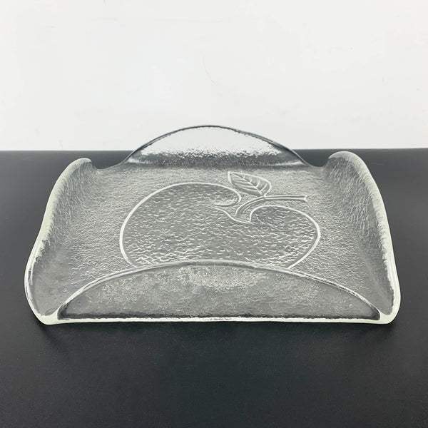 Apple square glass serving tray