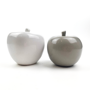 Pair of ceramic apple ornaments